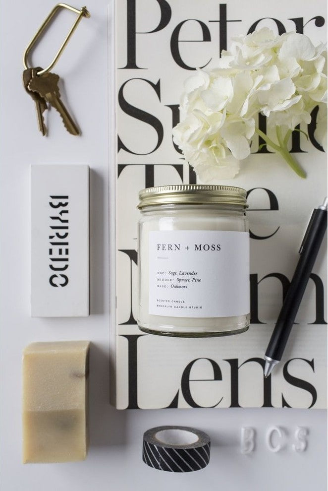 Brooklyn Candle Studio Minimalist Candle, Fern With Moss