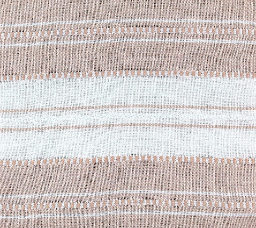Fabric Shower Curtain: Striped Detailed Decorative Weave, Blush
