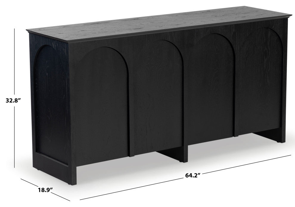 Safavieh Couture Tashalie 4 Door Wood Sideboard, Black
