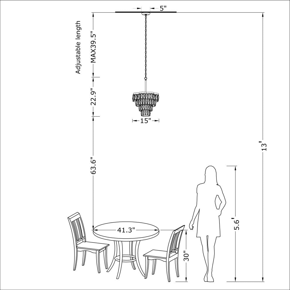 Abigil Gold 4-light Crystal Glass Prism 4-tier Chandelier