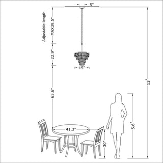 Abigil Gold 4-light Crystal Glass Prism 4-tier Chandelier