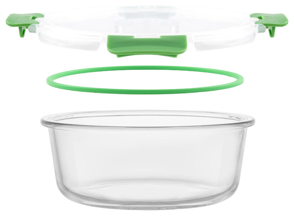 24 Piece Glass Storage Containers With Leakproof Lids Set Green