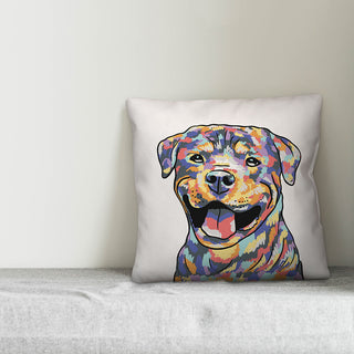 Watercolor Rottweiler Throw Pillow Cover