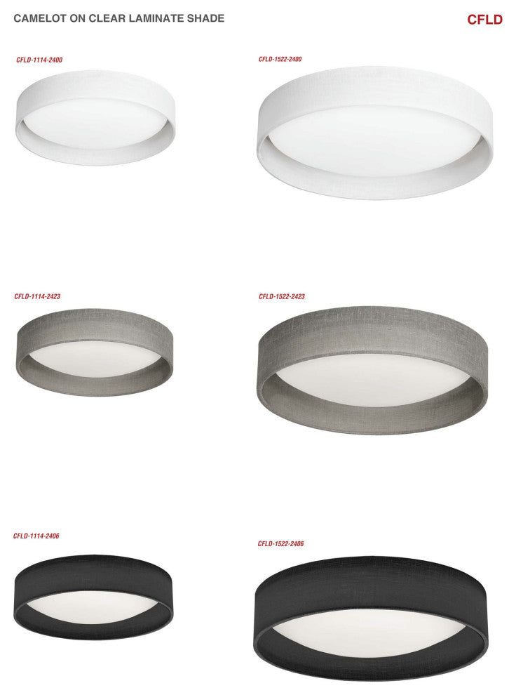 LED Flush Mount, Satin Chrome Finish, Grey Shade, CFLD-1522-2423
