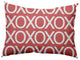 Hugs and Kisses Valentines Decorative Lumbar Pillow, Coral, 14x20"