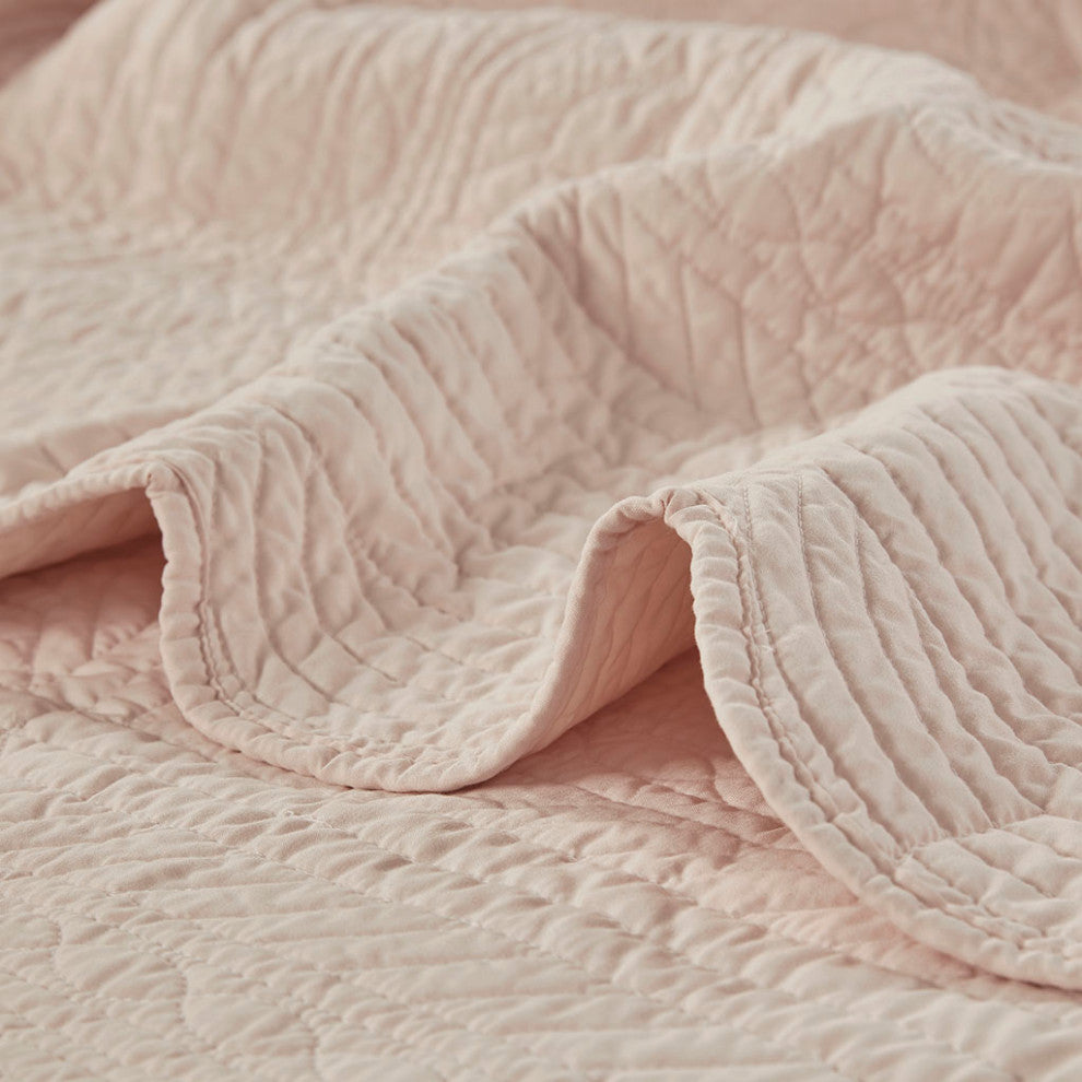 Madison Park Tuscany 6 Piece Reversible Scalloped Edge Daybed Cover Set, Blush