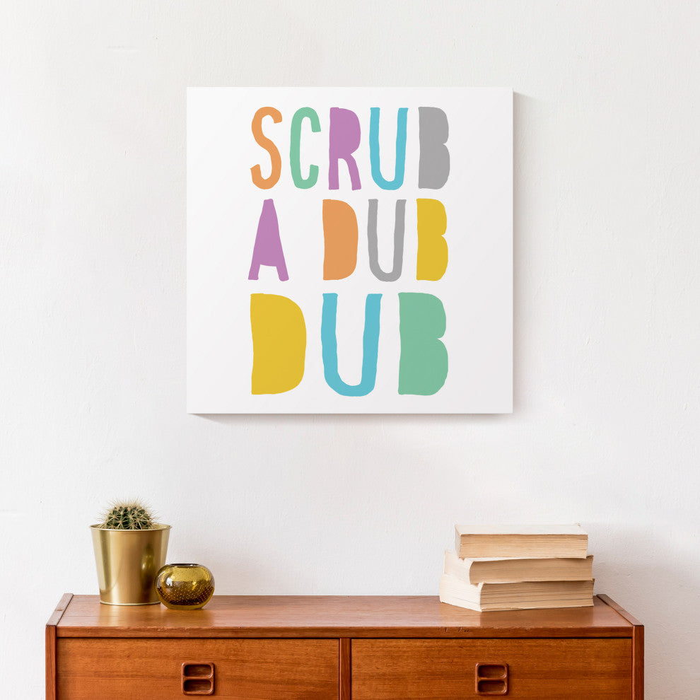 Scrub A Dub Dub Blue 16x16 Canvas Wall Art