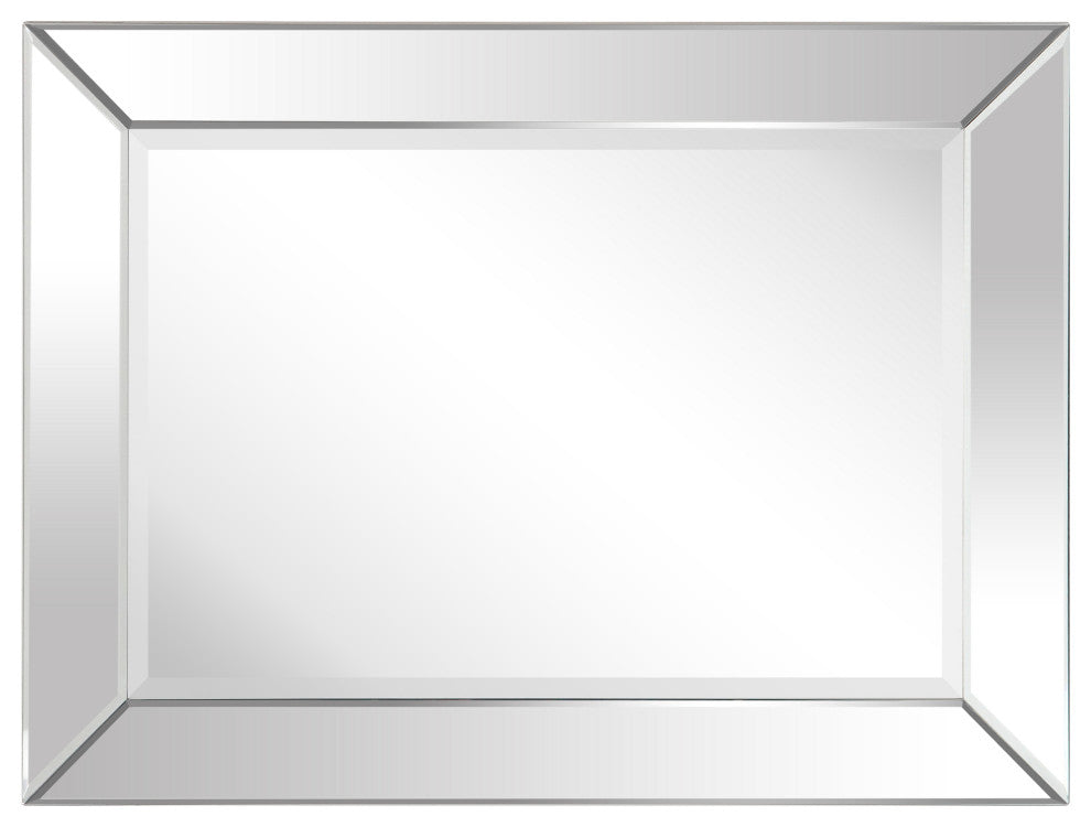 Moderno Beveled Rectangle Wall Mirror, 1"-Beveled Center Mirror, 40"x 30"