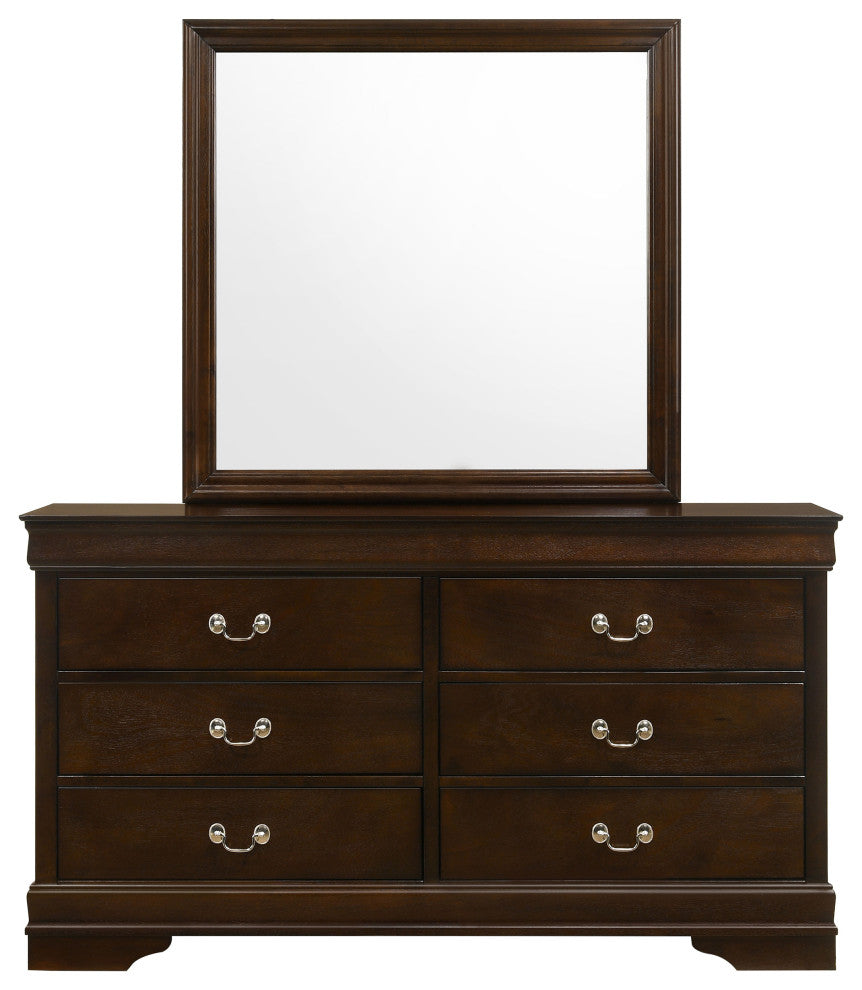 Louis Philippe 6-drawer Dresser With Mirror Cappuccino