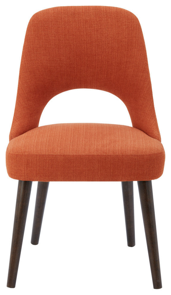 INK+IVY Transitional Dining Chairs Set of 2, Orange/Dark Brown