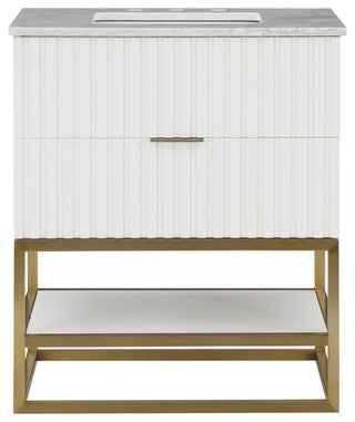 Monad Bathroom Vanity, White, 30" Wide