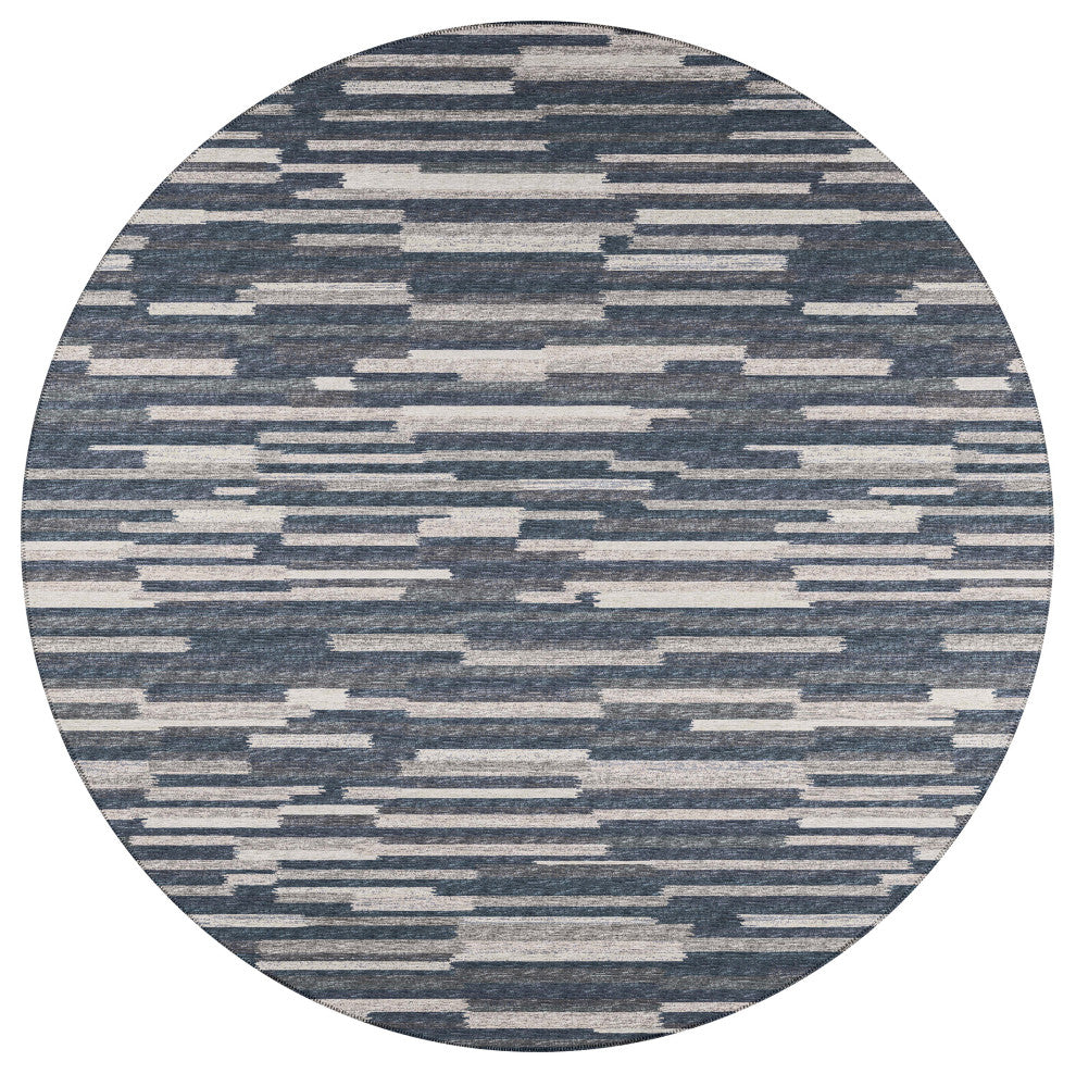 Indoor/Outdoor Sedona SN8 Slate Machine Washable 8' x 8' Round Rug