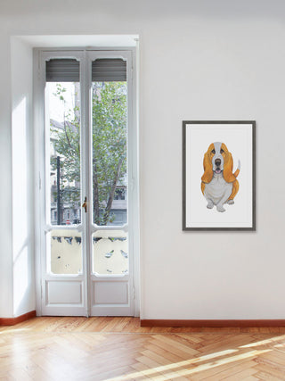 "Bassett" Framed Painting Print, 24"x36"