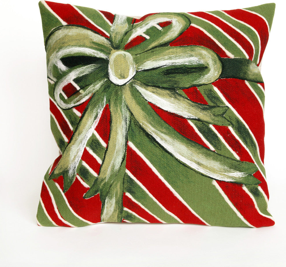Visions II Gift Box Pillow, Green, 20"x20"