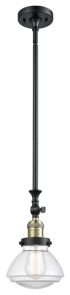 Olean 1-Light Mini Pendant, Black Antique Brass, Clear