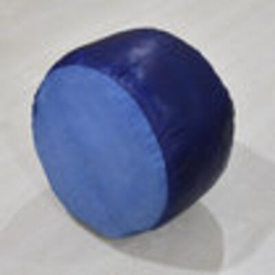 Poufs-Solid Goat Leather Pouf, Handmade (Recycled Cotton Fill), [Round)14x14x14