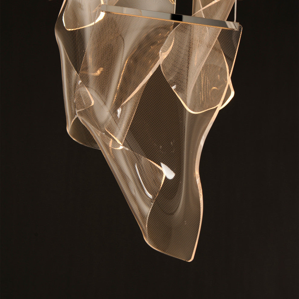 ET2 E24874-133 Rinkle 16"W LED Multi Light Abstract Pendant - Brushed Gunmetal