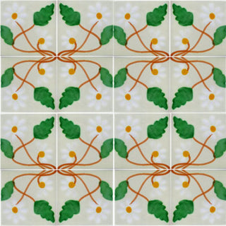 4.2x4.2 9 pcs Amaryllis Talavera Mexican Tile