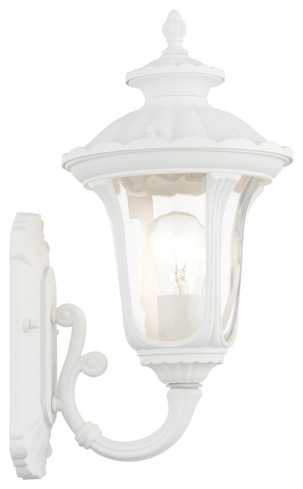 Textured White Traditional, Victorian, Sculptural, Outdoor Wall Lantern