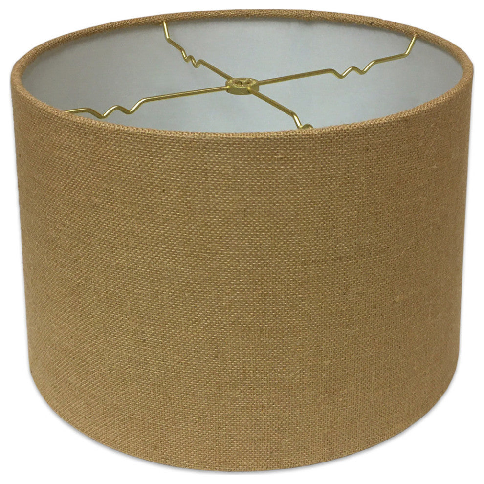 Royal Designs Shallow Drum Hardback Lampshade, Burlap, 9"x10"x7"