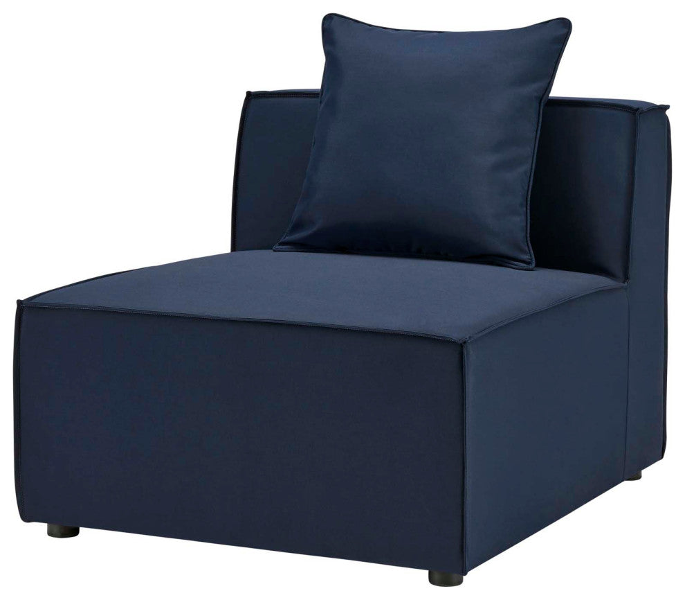 Lounge Sectional Sofa Set, Fabric, Blue Navy, Modern, Outdoor Patio Cafe Bistro