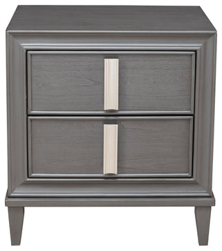 Lorraine 2 Drawer Nightstand, Dark Grey