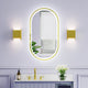 Oval LED Bathroom Vanity Mirror, Defogger and Dimmer, ETL-listed, Brushed Gold, 20"x36"