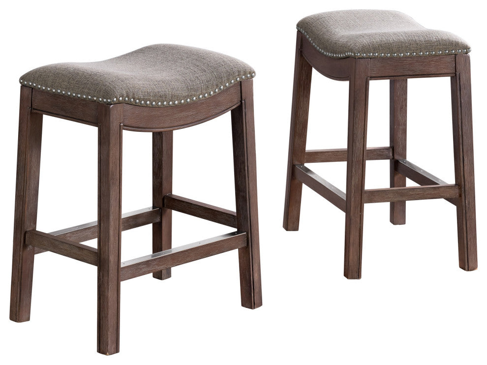 Williston Bar Stool, Set of 2, Dark Brown, Counter Height