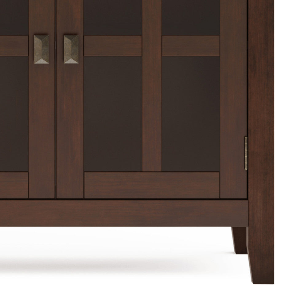 Artisan Solid Wood Large 4 Door Sideboard Buffet, Russet Brown