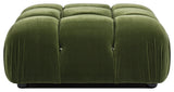 Marcel 36" Modular Tufted Square Cocktail Ottoman, Olive Green Performance Velvet