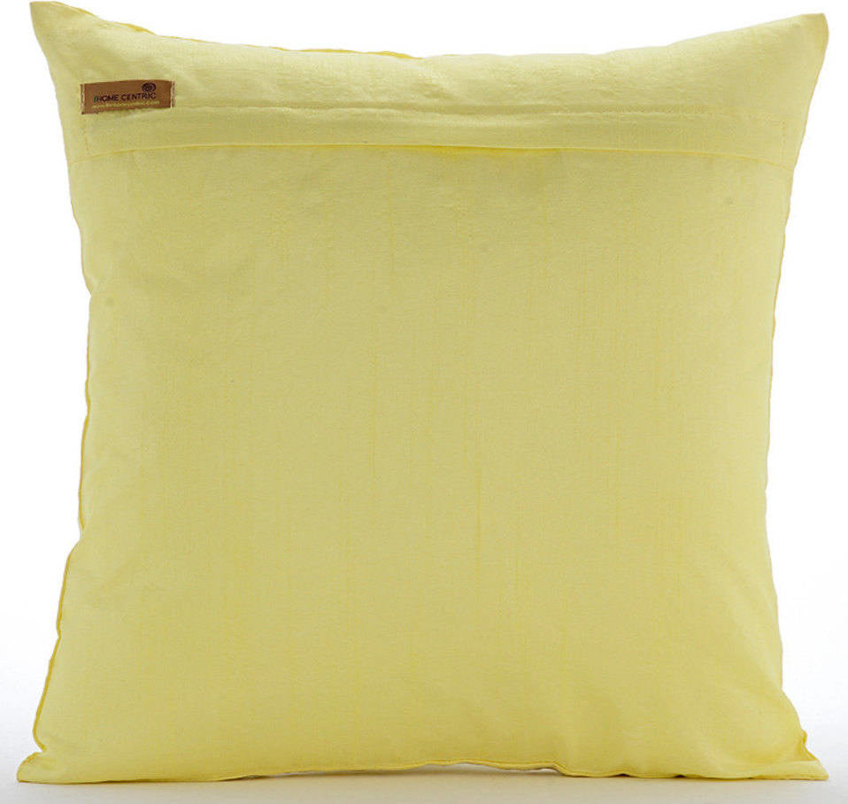 Yellow Decorative Throw Pillow Covers 20"x20" Silk Cushion Covers - Rosy Yellow