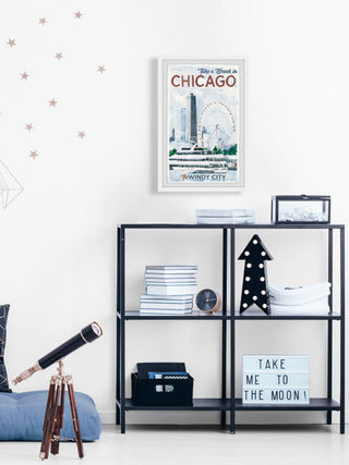 "Take a Break in Chicago" Framed Painting Print, 20x30