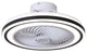 20" Modern Black and White Invisible Blade Ceiling Fan and Light