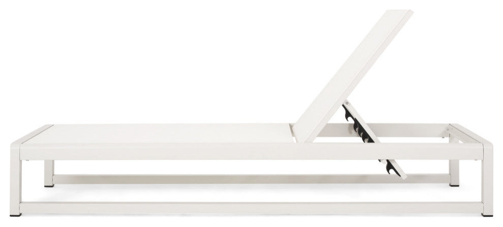 Hannah Outdoor Mesh Chaise Lounge, Set of 2, White