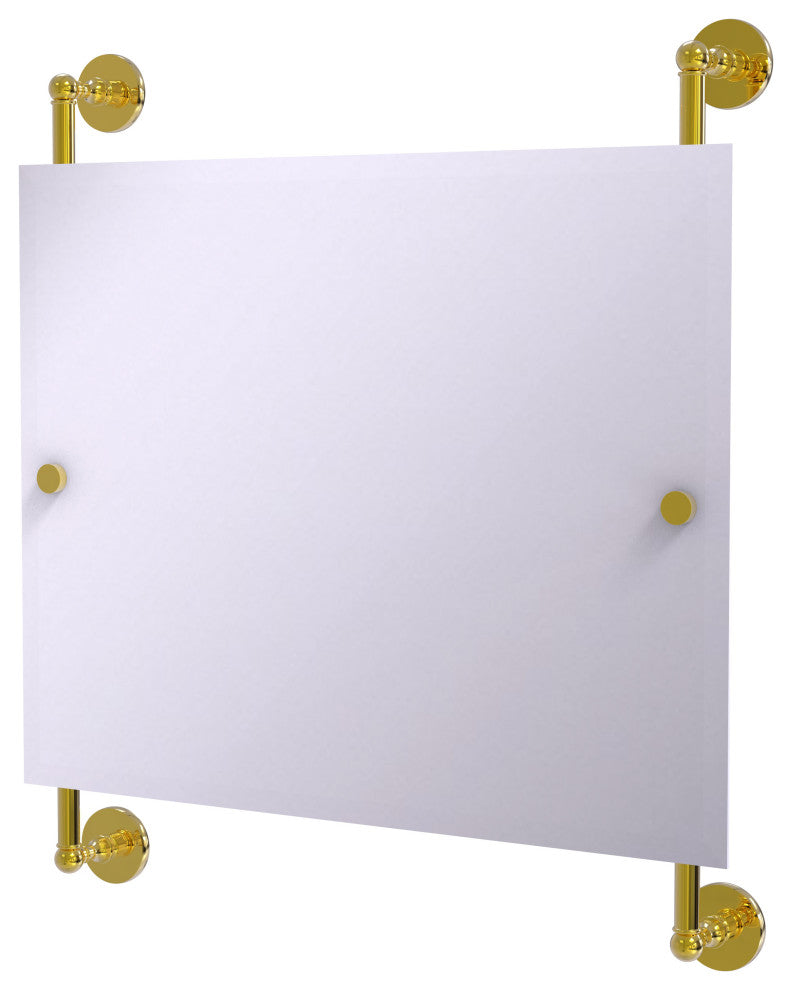 Prestige Skyline Landscape Frameless Rail Mounted Mirror, Polished Brass