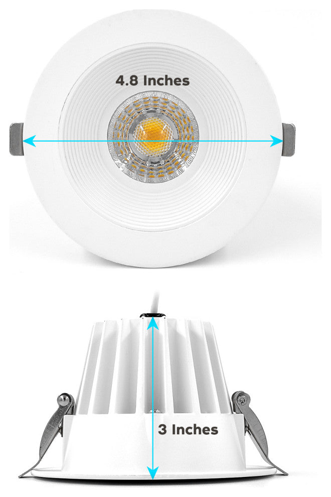 Luxrite 4" LED Recessed Light J-Box 15W 3 Color Options Dimmable 4 Pack