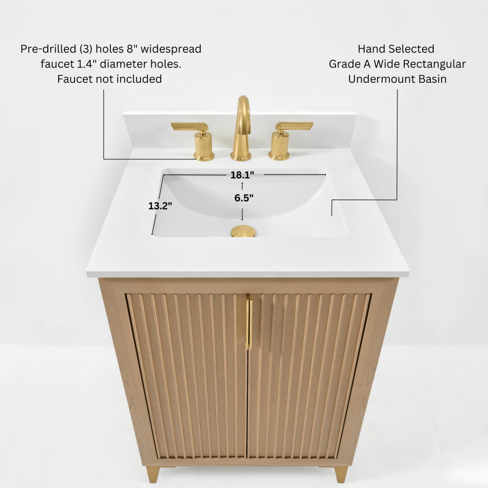 Turlington Bath Vanity Set, Oak, 24"