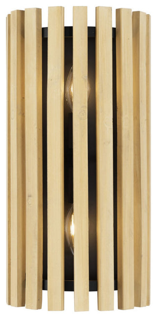 Suratto 2-Light Wall Sconce, Matte Black/Honey Blonde