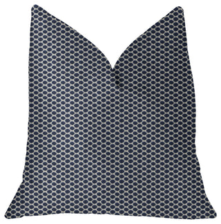 Blackwell Blue and Beige Luxury Throw Pillow, 22"x22"