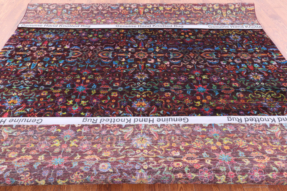 8' 0" X 9' 11" Persian Silk Handmade Rug Q5955
