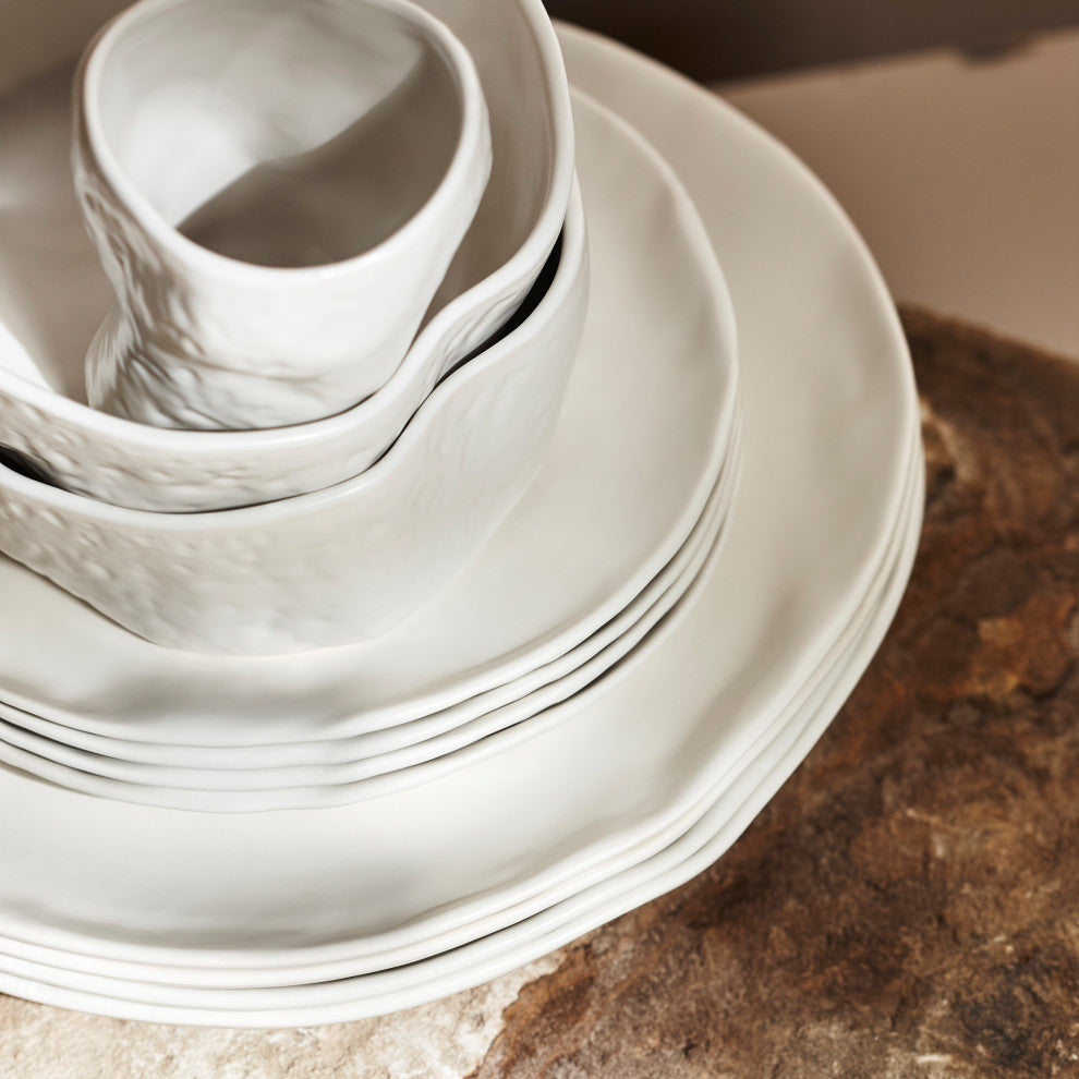 Stone by Mercer Project ATIK Stoneware 32 Piece Dinnerware Set, White