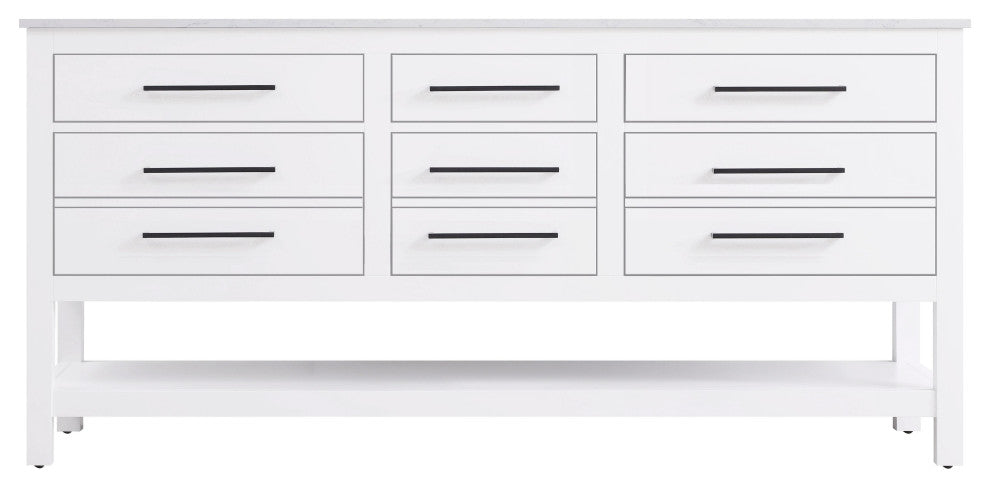 Home Living 72" Double Bathroom Vanity, White