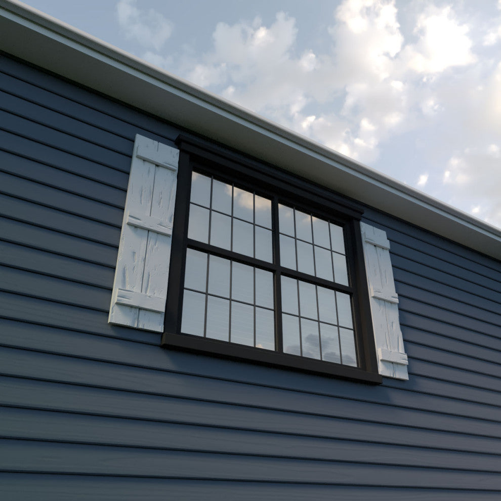 Rustic 2 Board Joined B-N-B Faux Wood Shutters, Pecky Cypress, 11x80"