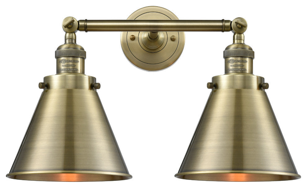 Appalachian 2-Light Bath Vanity-Light, Antique Brass, Antique Brass