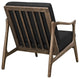 Modern Contemporary Armchair, Black Fabric