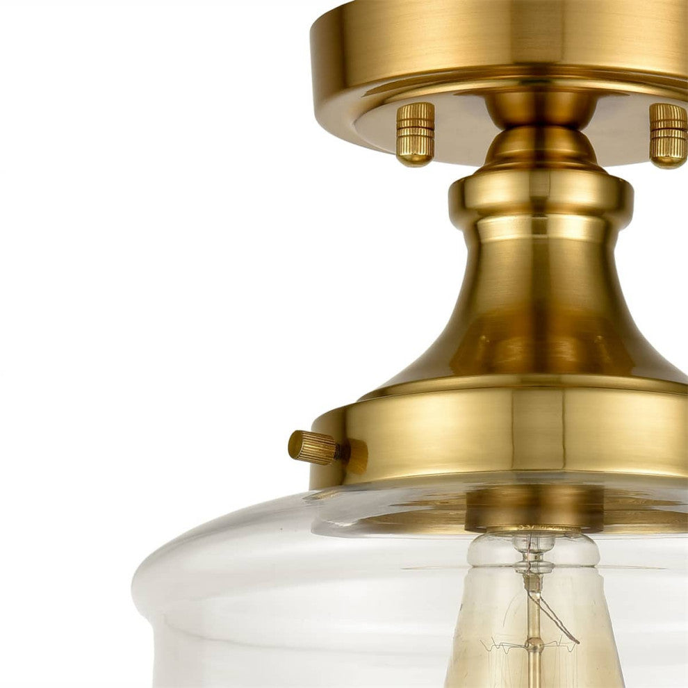Modern Brass Schoolhouse Semi Flush Ceiling Lights