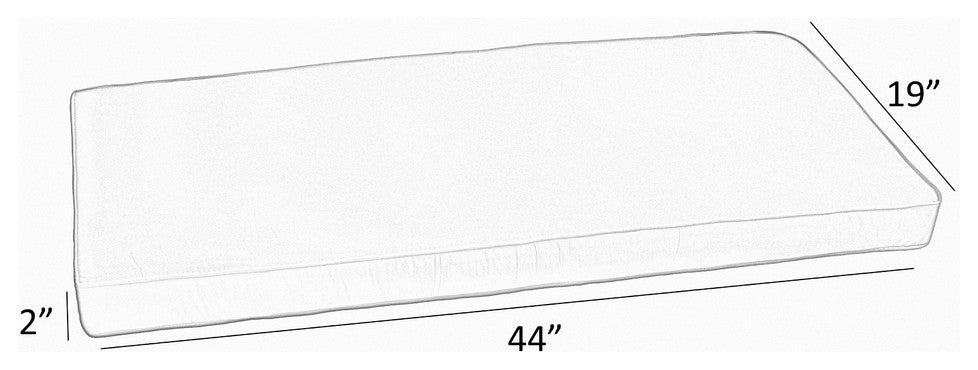 Sunbrella Charcoal Gray With Jockey Red Outdoor Bench Cushion 37-48", Corded