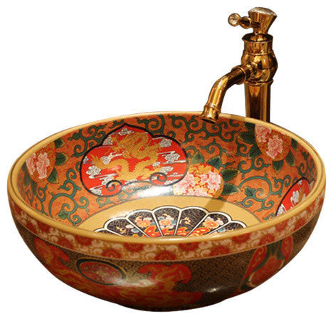 Aprilia Ancient Art Ceramic Bathroom Sink