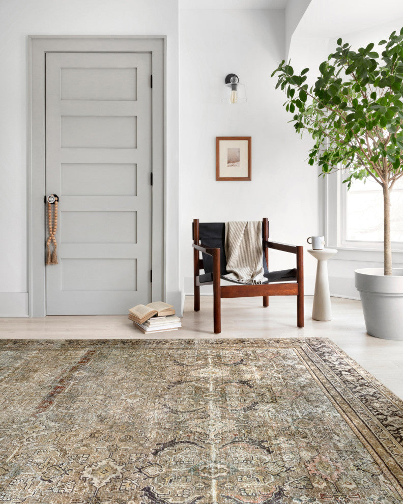 Olive Charcoal Layla Printed Area Rug by Loloi II, 2'-6"x12'-0"