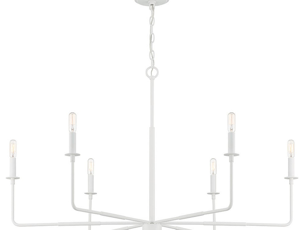 Salerno 6-Light Chandelier, White Bisque